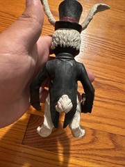 2001 American McGee Alice White Rabbit Figure Black Coat No Clock