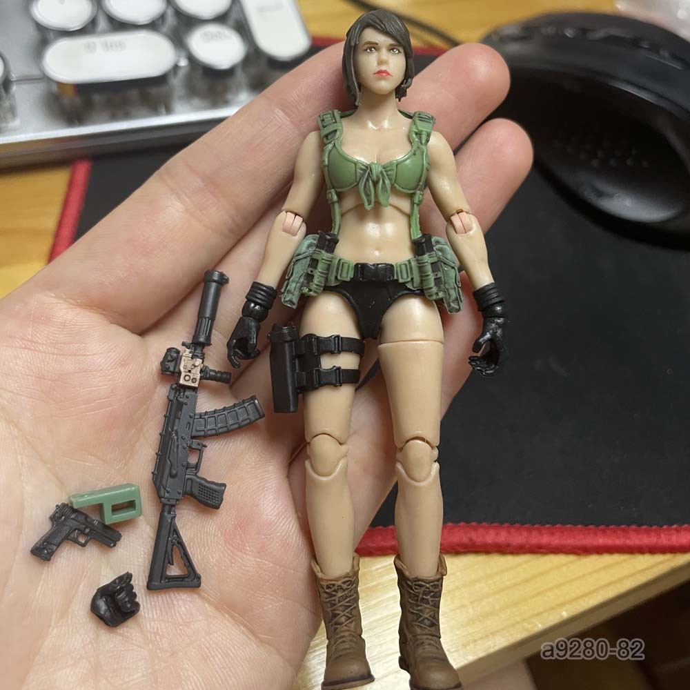 Painted Regular Ver 1/18 3.75″ Quiet Female Soldier Action Figure Toy Xmas Gift
