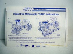 K26i47711 RAM MOTORCYCLE W/ BOX & UNUSED DECALS COMPLETE 1982 VINTAGE HASBRO