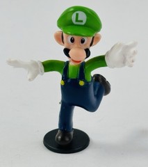 2007 Nintendo Luigi 2.5″ PVC Mini Figure Running Pose Black Base Super Mario