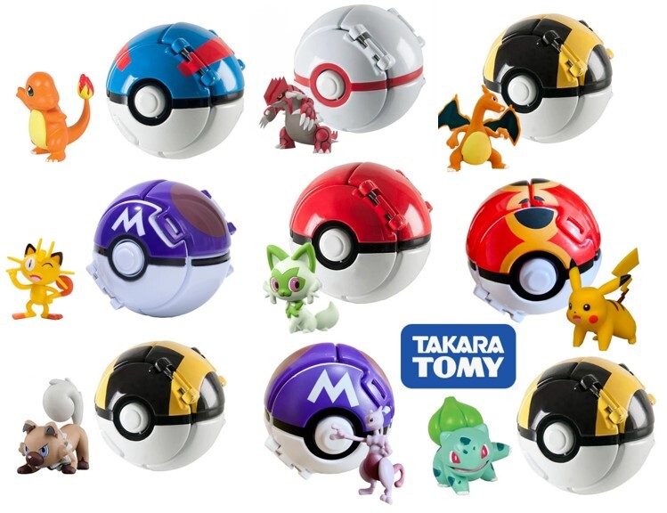 TOMY Pokemon Throw N Pop Poke Ball with Extra Pokemon – Ready to Battle – “NEW”