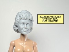 Classic Reporter Lady Custom Action Figure Head 1:9 or 1:6 Mego