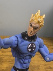 2009 Hasbro Marvel Universe Human Torch Action Figure Light Blue Black Belt #011