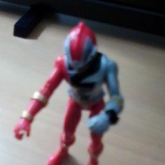 Red & Silver Ranger-Style Action Figure Plastic Toy, Red/Silver/Black/Gold