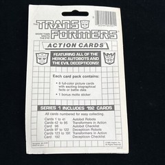 1985 Hasbro Transformers Action Cards Series 1 G1 Milton Bradley Shockwave Top