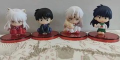 4pcs Inuyasha Anime Figures Set Cute Kagome Sesshomaru Shippo Mini Model Toy