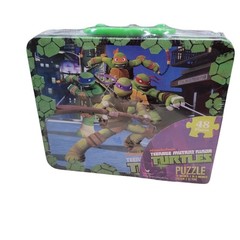 Teenage Mutant Ninja Turtles Tin Lunch Box + 48 PC Puzzle Nickelodeon New