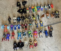 Vintage Batman Superman Joker XMen wolverine +The Shadow figures