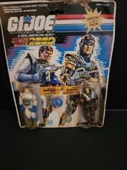 Hasbro G.I. Joe Battle Force 2000 Maverick & Blocker w/ Helmet, Pistol 1987