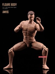In STOCK 1:12 Flexible Male Joint Suntan Figure Body Head Doll Model Action Toy