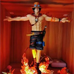 11″ One Piece Portgas D Ace Handmade PVC Cartoon Anime Action Figure Statue New