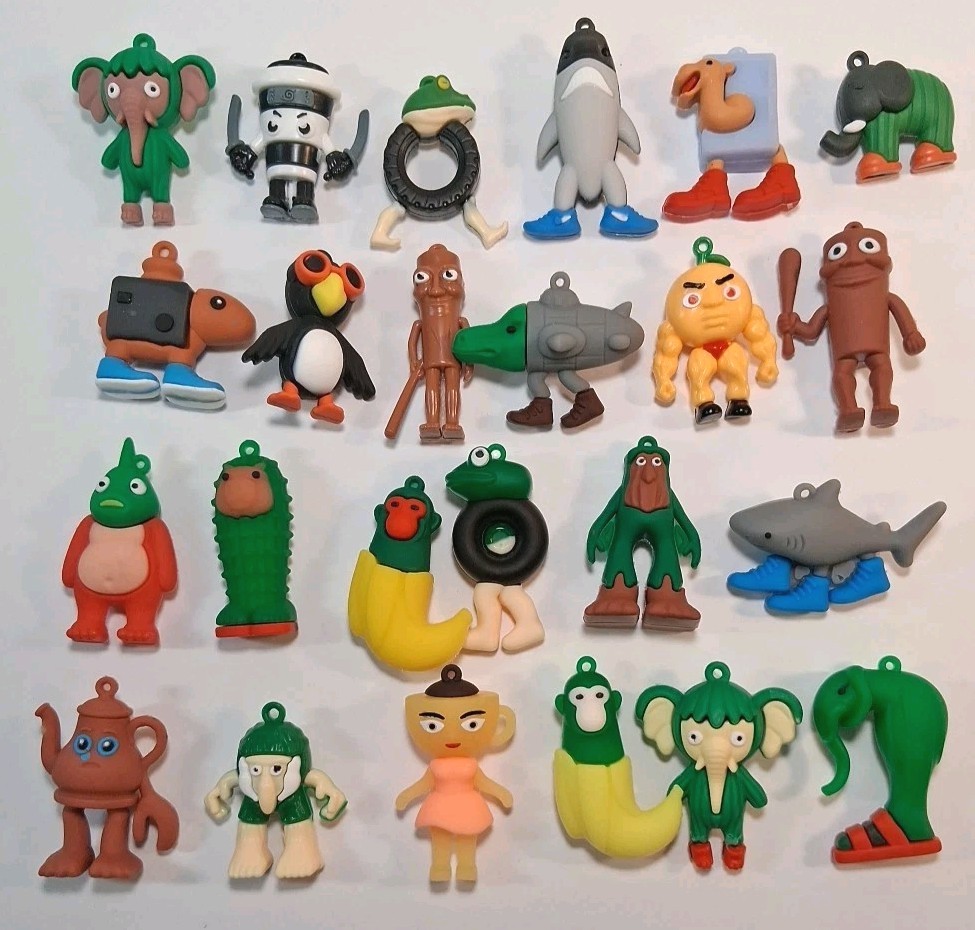 24 Pcs Brand New Italian Brainrot Silicone Figures…Most are 2″…Some 1.5″