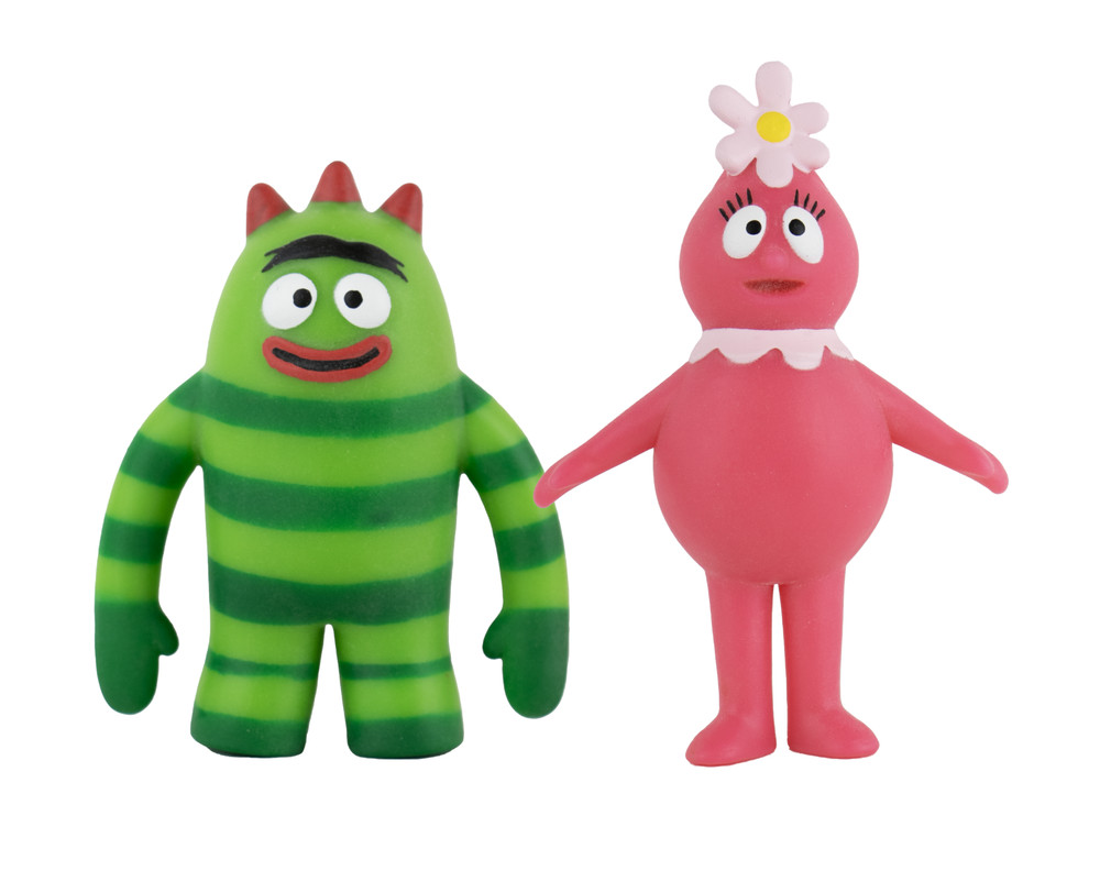 (Set of 2) World’s Smallest STRETCHIES YO GABBA! Squish Fidget Foofa Brobee Toy