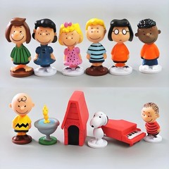 12PCS Peanuts Snoopy Cute PVC Figures Set Cartoon Doll Toys Kids Birthday Gift