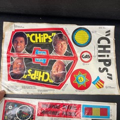 Vintage 1977 Empire Chips TV Show Childs Original Ride On Motorcycle Decal Sheet