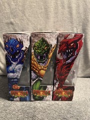 Lot 3 Power Rangers vs Godzilla KAIJU RANGER Figures Red Blue & Green Full Set