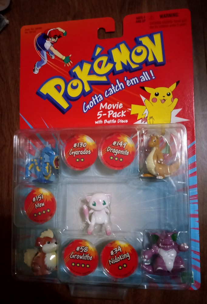 1999 Hasbro Pokemon Gotta Catch em all Movie 5 Figure Pack With Battle Discs