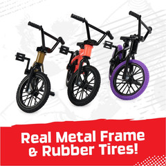 BMX Finger Bike Collectible Customizable Mini Bicycle Toy 3 Pack Ages 6+