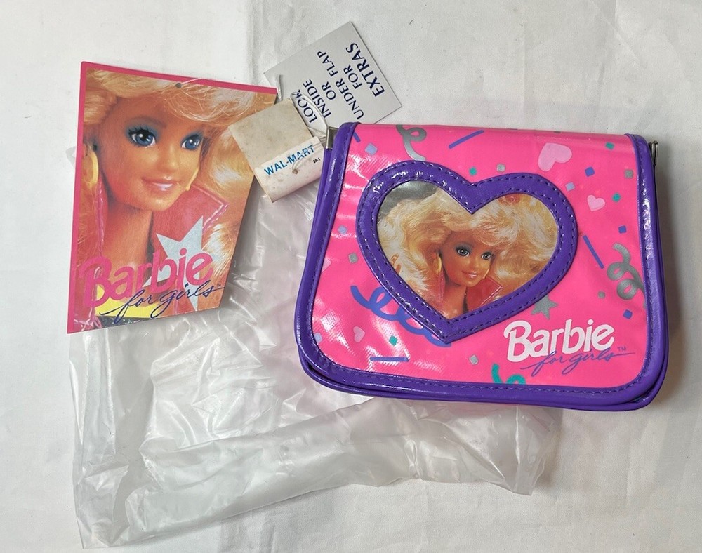 Vintage Mattel Barbie 1991 Pyramid Purse 10”x 8” Pink Purple Confetti NWT Sealed