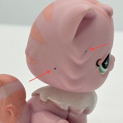 Littlest Pet Shop 460 Persian Cat 1 2007 Pink Star Eyes Blue Magnet G2 Fanciest