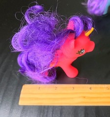 Lot Of 2 Large Plastic Play Horses Ponies Pink Blue Toy Figure Unbranded
