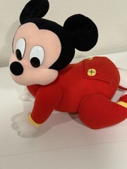 Vtg Disney Crawling Battery Operated Baby Mickey Mouse in PJs 1995 Plush WORKS