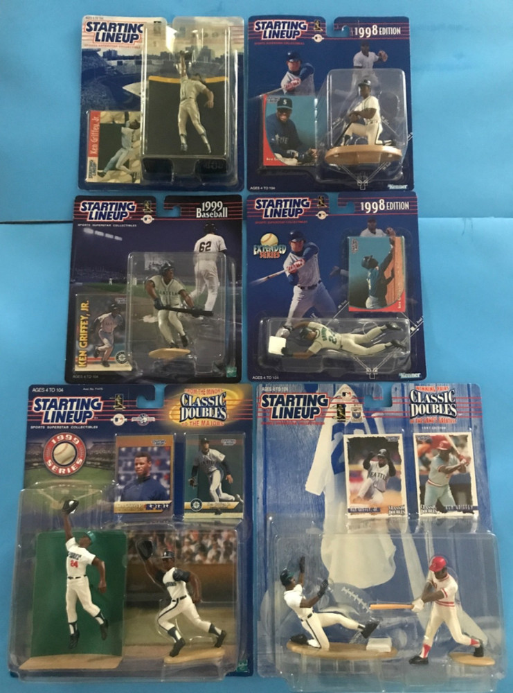 Starting Lineup Ken Griffey Jr Seattle Mariners 1997-1999, Lot of 6-M/NM