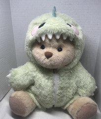 Handmade 12″ Fully Jointed Green Dinosaur Teddy Bear Plush Get A Hug Co. NWOT