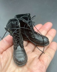 1/6 scale BLACK Combat tactic boots PEG BASED for 12″ Male Action Figure