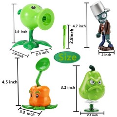 4 PCS Plants and Zombies Toys Action Figures Zombies PVZ Toys Sets 1 2 Series…