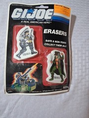 Vintage 1986 GI Joe 2 Pk Eraser Set Hasbro Qty 3