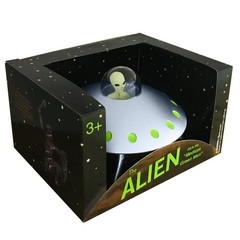 Alien Glow-in-The-Dark UFO Space Ship and Bendable Action Figure Toy