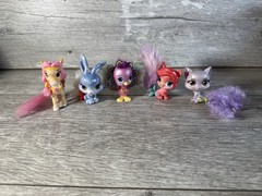 Disney Princess Palace Pets Figure Toy Furry Tail Crown Lot of 6 Cats Bunny Pony