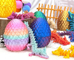 12 Pcs Random 3D Printed Dragon Eggs with Dragon Inside,Mystery Easter Egg Set A