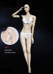 1/6 female white Lace Lingerie bra Panties set for Kumik Phicen hot toys ❶USA❶