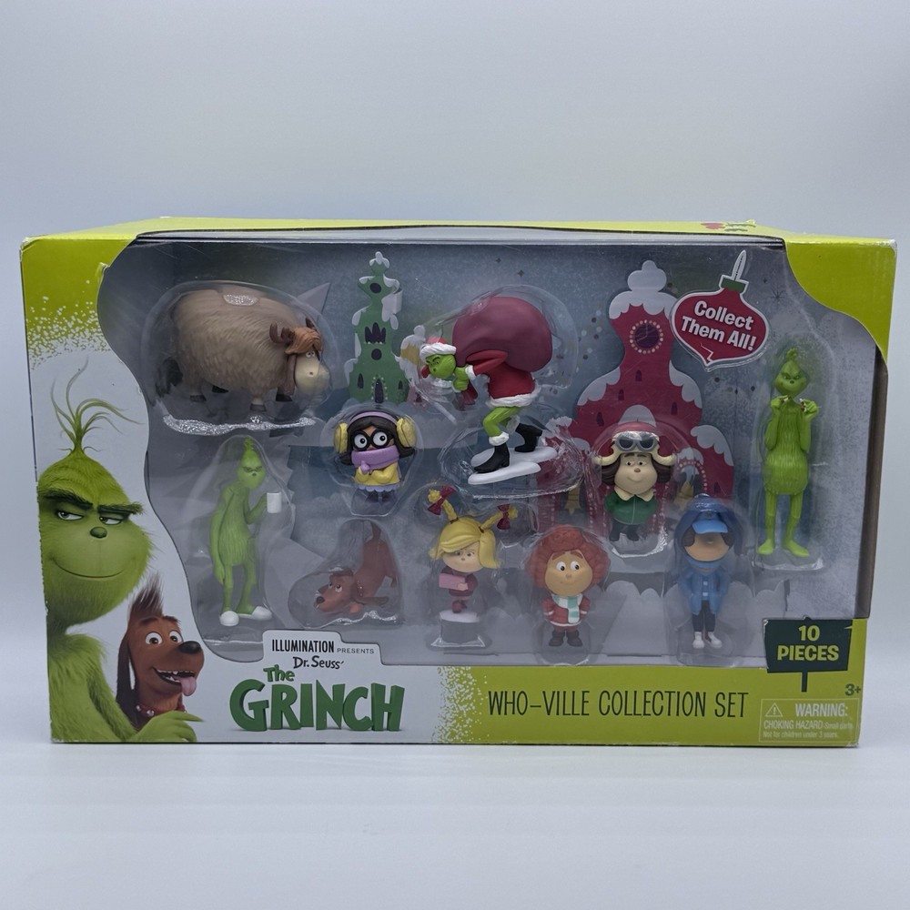Dr Seuss The Grinch Who-Ville Collection Set 10 Piece Figures 2018 Action Figure