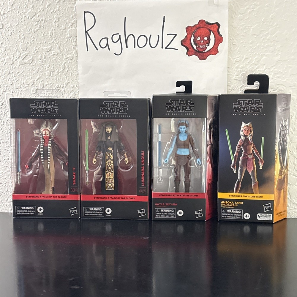 Hasbro Star Wars The Black Series Ahsoka Tano (Padawan) Aayla, Luminara Lot