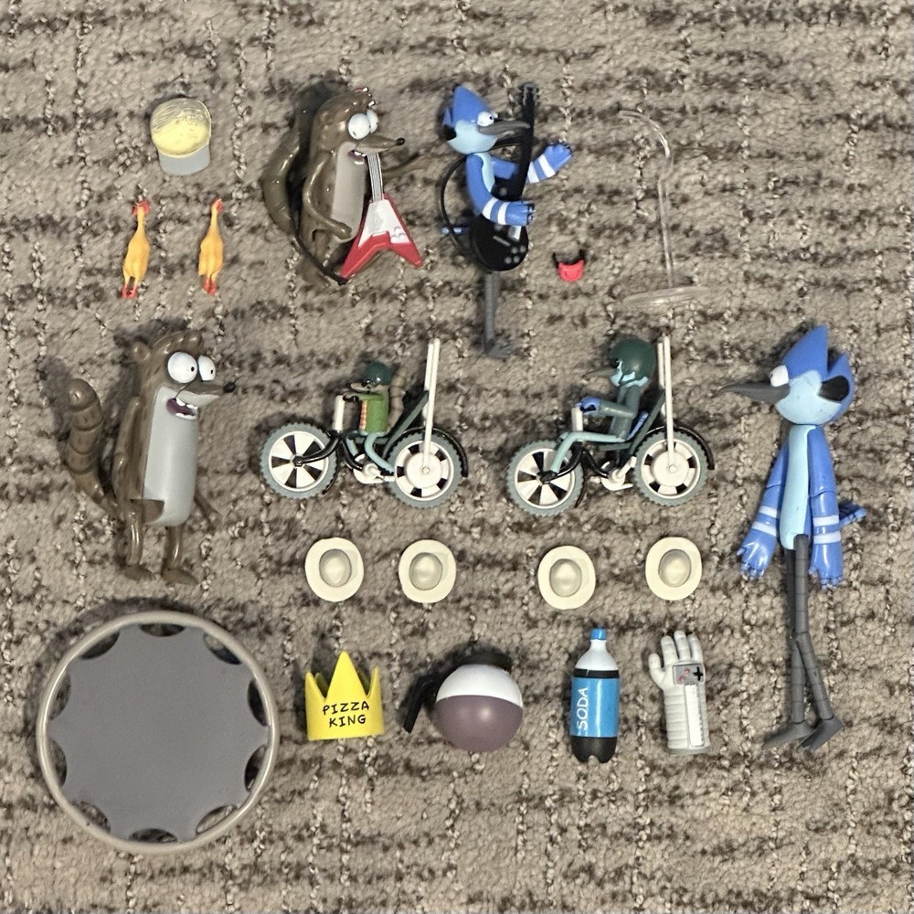 Cartoon Network Regular Show Jazwares Figure Lot Rigby Mordecai Guitar Too Cool