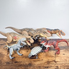 Jurassic Park World Toys Lot x6 Trex x3 – Carnotaurus Ankylosaurus & Allosaurus