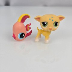 Littlest Pet Shop (LPS) Pack of 10 Pets Carry Case 90382 Bobble Head Toy 874 875