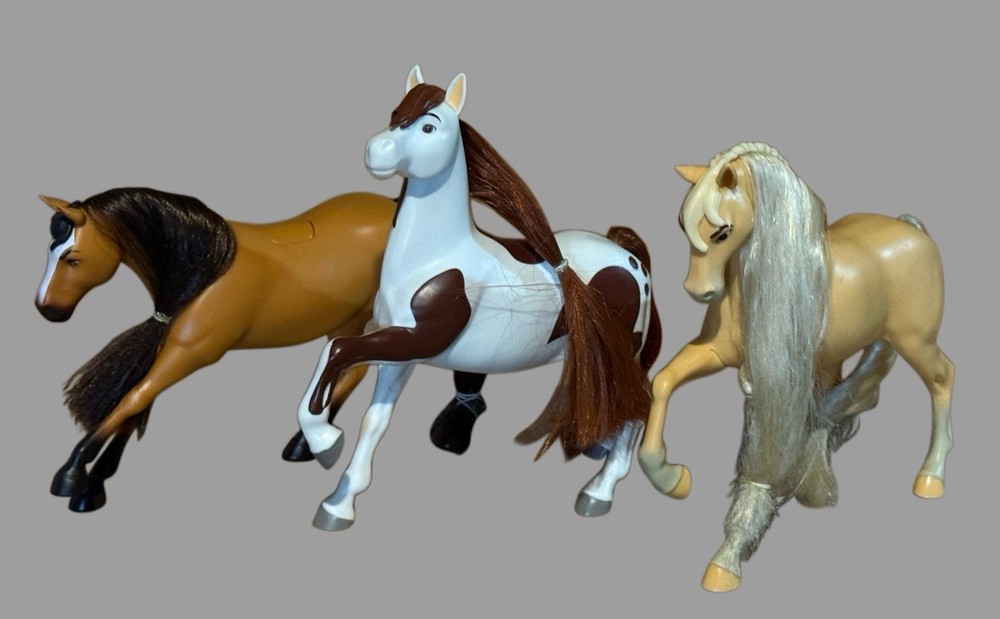 DreamWorks Spirit Riding Free ~ Lot of 3, Chica/Boomerang 6-1/2” ~ Spirit 5-1/2”