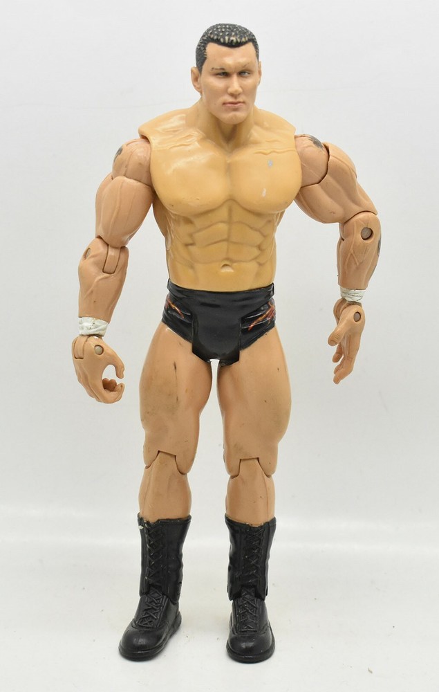 WWE Randy Orton Black Shorts Red & Gold Highlights Wrestling Action Figure Jakks