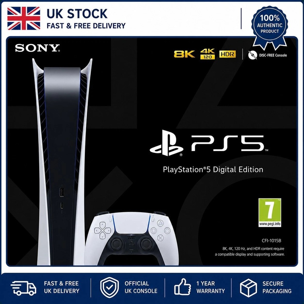 PlayStation 5 Digital Slim Console 825GB? – Includes PS5 Console and DualSense C