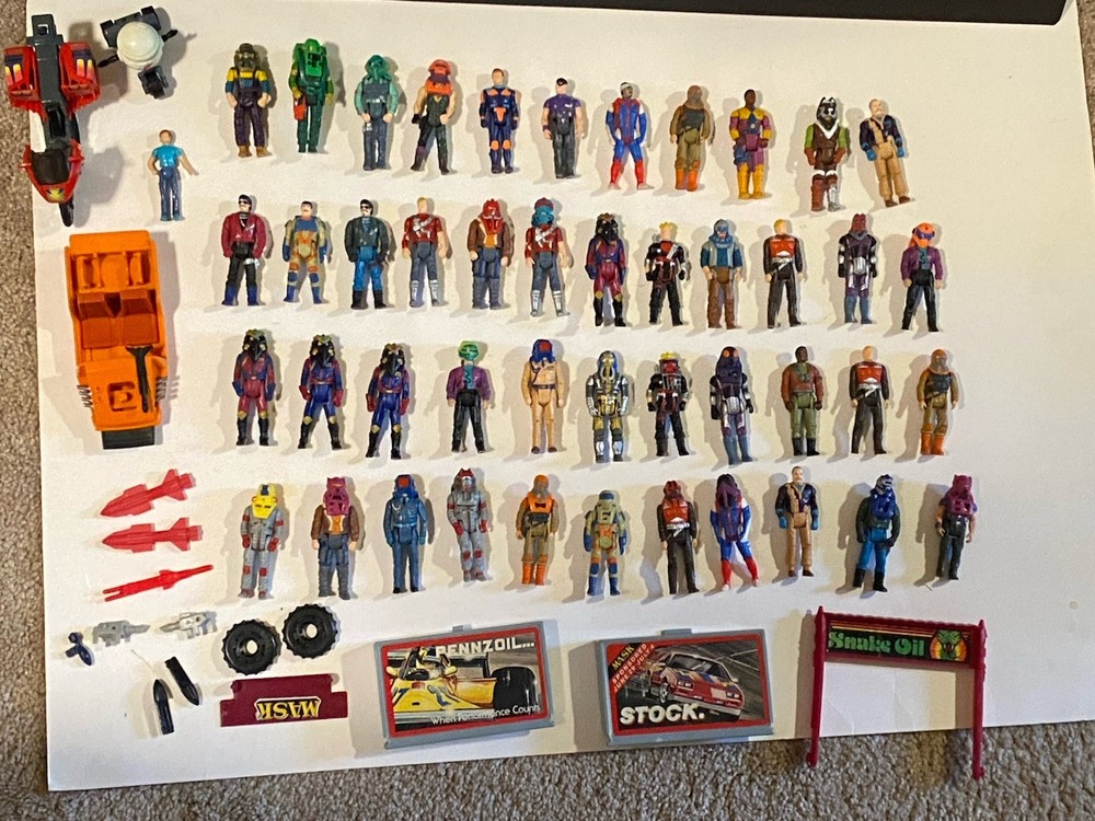 M.A.S.K MASK KENNER Large 46 Figure 30 Masks Lot With Accessories And Parts Nice