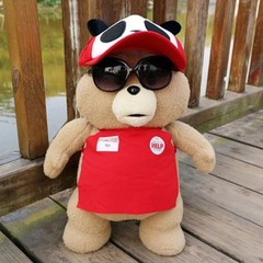 48CM Movie Style Teddy Bear Plush Doll Soft Stuffed Animal Apron Outfit Gift-Toy