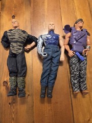 Lot Of 3 Max Steel GI Joe 12″ Actions Figure Cyborg Psycho More With Clothes 90s