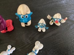 Vintage 1980’s Smurfs Action Figures and Wind-up Toy Lot. Gargamel, Clown
