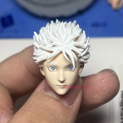 1/12 Painted Jujutsu Kaisen Gojo Satoru Head Carving For 6″ Romankey Figure Body