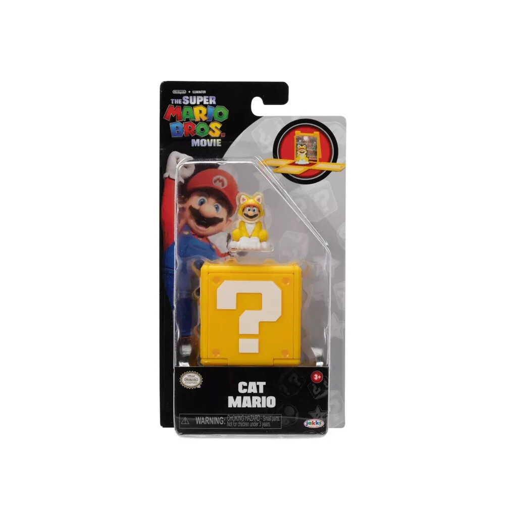 Jakks Pacific Cat Super Mario Bros Movie 1.25 in Mini Figure w/ Question Block