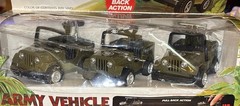 Blue-box Army Vehicle Metal Die-cast Jeeps Pull Back Vtg Hong Kong New Old Stock